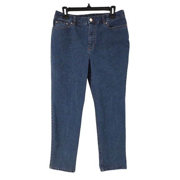 Jones New York Denim - Jones New York Jeans Straight Mid Rise Dark Wash Stretch Blue Womens 8